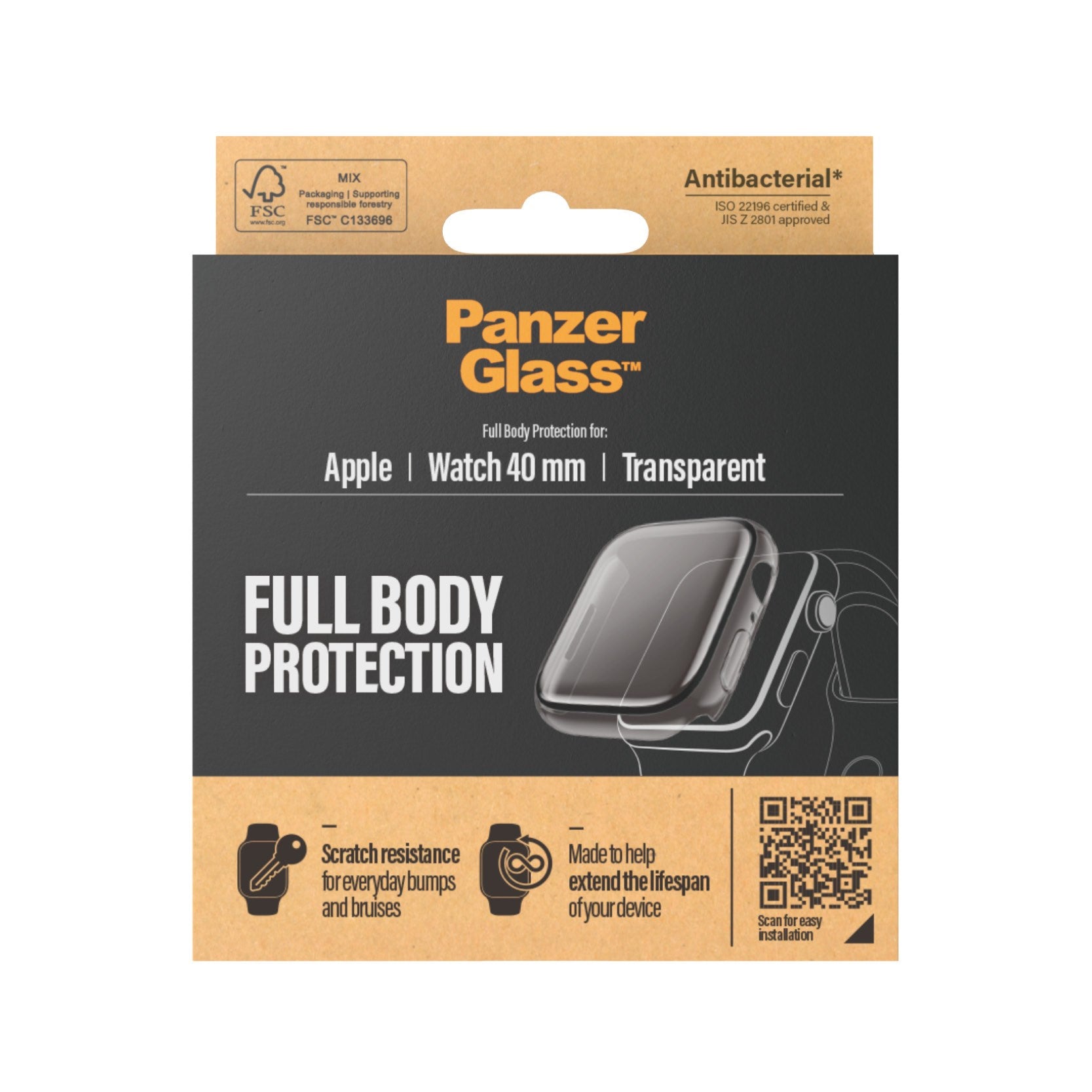 PanzerGlass® Displayschutz Full Body Transparent Apple Watch Series SE 3 | 6 | 5 | 4 | 40mm